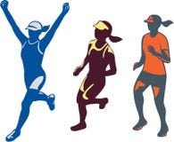 De vrouwelijke Triathlete-Inzameling van de Marathonagent royalty-vrije illustratie De vrouwelijke Triathlete-Inzameling van de Marathonagent royalty-vrije illustratie