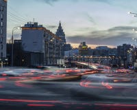 De weg van de uitwisselingsbrug met auto lichte stroken Nacht lichte het schilderen strepen Lange Blootstellingsfotografie stock afbeelding De weg van de uitwisselingsbrug met auto lichte stroken Nacht lichte het schilderen strepen Lange Blootstellingsfotografie stock afbeelding