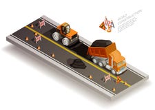 De weg werkt Bouwsamenstelling royalty-vrije illustratie De weg werkt Bouwsamenstelling royalty-vrije illustratie