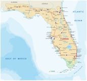 De wegenkaart van Florida met nationale parken vector illustratie De wegenkaart van Florida met nationale parken vector illustratie