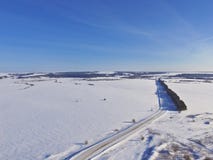 De winter quadcopter landschap stock foto's De winter quadcopter landschap stock foto's