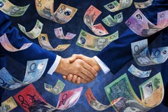 De Zaken van Australië van de geldhanddruk royalty-vrije stock afbeelding De Zaken van Australië van de geldhanddruk royalty-vrije stock afbeelding
