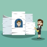 De zakenman die gaand bezig zijn en collega vinden helpt hem Documenteert preason De manager heeft heel wat werk team royalty-vrije illustratie De zakenman die gaand bezig zijn en collega vinden helpt hem Documenteert preason De manager heeft heel wat werk team royalty-vrije illustratie