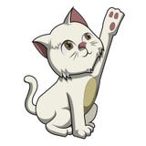 De zoete kattenmiauw helpt me stock illustratie De zoete kattenmiauw helpt me stock illustratie