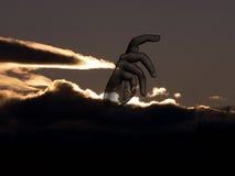 De zombiehand van Halloween van de zonsondergang achtergrond stock afbeeldingen De zombiehand van Halloween van de zonsondergang achtergrond stock afbeeldingen