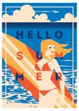 De zomervakantie en het Kampaffiche van de de Zomerbranding Stock Fotografie De zomervakantie en het Kampaffiche van de de Zomerbranding Stock Fotografie