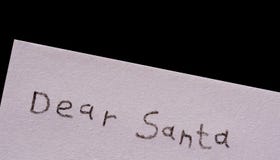 Dear Santa Isolated On Black Stock Photography Dear Santa Isolated On Black Stock Photography