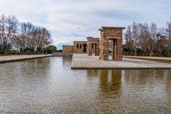 Debod świątynia przy zachodu parkiem w Madryt - Templo De Debod obrazy royalty free Debod świątynia przy zachodu parkiem w Madryt - Templo De Debod obrazy royalty free