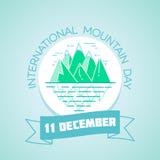 11 december International Mountain Day. Calendar for each day on december 11. Greeting card. Holiday - international mountain day. Icon in the linear style royalty free illustration 11 december International Mountain Day. Calendar for each day on december 11. Greeting card. Holiday - international mountain day. Icon in the linear style royalty free illustration