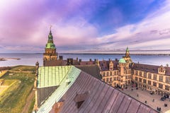 December 03, 2016: Skymninghimmel i den Kronborg slotten, Danmark arkivfoto December 03, 2016: Skymninghimmel i den Kronborg slotten, Danmark arkivfoto