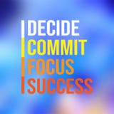 Decide commit focus success. successful quote with modern background vector stock illustration Decide commit focus success. successful quote with modern background vector stock illustration