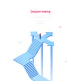 Decision making - modern isometric vector web banner vector illustration Decision making - modern isometric vector web banner vector illustration