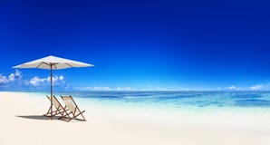 Deck Chair on the Tropical Beach