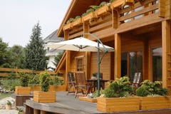 Deck on country house