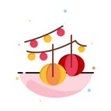 Decoración, bolas, ejecución, plantilla plana del icono del color del extracto de la linterna ilustración del vector Decoración, bolas, ejecución, plantilla plana del icono del color del extracto de la linterna ilustración del vector
