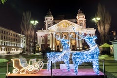 Decoración de la Navidad en Sofía, Bulgaria fotografía de archivo libre de regalías Decoración de la Navidad en Sofía, Bulgaria fotografía de archivo libre de regalías
