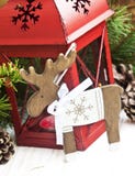 Decoración de madera de la Navidad del reno del vintage imagenes de archivo Decoración de madera de la Navidad del reno del vintage imagenes de archivo