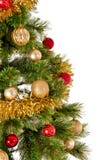 Decorated Christmas Tree On White Background Stock Photo