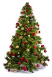 Decorated Christmas Tree On White Background Stock Photography