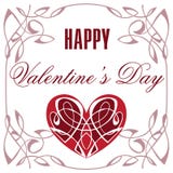 Decoratief Hart Een Uitstekende Dag van Valentine ` s van de Groetkaart Gelukkige Stock Afbeelding Decoratief Hart Een Uitstekende Dag van Valentine ` s van de Groetkaart Gelukkige Stock Afbeelding