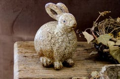 Decoration with flowers, and a funny,fatty,rabbit stock images Decoration with flowers, and a funny,fatty,rabbit stock images