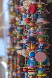 Decorative and colorful hanging beaded doorway curtain at Tenedos Bozcaada Island by Aegean Sea royalty free stock photos Decorative and colorful hanging beaded doorway curtain at Tenedos Bozcaada Island by Aegean Sea royalty free stock photos