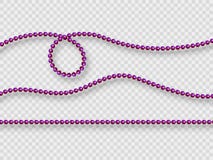 Decorative elements - realistic purple beads. royalty free illustration Decorative elements - realistic purple beads. royalty free illustration