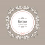 Decorative filigree round frame with bow. vector illustration Decorative filigree round frame with bow. vector illustration