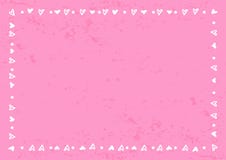 Decorative frame of hearts and dots in white on pink gradient textured background vector illustration Decorative frame of hearts and dots in white on pink gradient textured background vector illustration