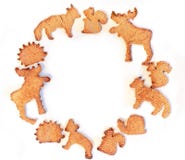 Frame of ginger cookies stock photos Frame of ginger cookies stock photos
