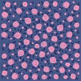 Decorative pink roses on a dark blue background. stock illustration Decorative pink roses on a dark blue background. stock illustration