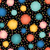 Decorativo spruzza la ripetizione senza cuciture dei poms del pom illustrazione di stock Decorativo spruzza la ripetizione senza cuciture dei poms del pom illustrazione di stock