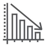 Decrease line icon, reduction and analytics stock illustration Decrease line icon, reduction and analytics stock illustration