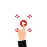 Dedo que empurra o conceito do ícone do botão do jogo, dedo que aponta no swit ilustração royalty free Dedo que empurra o conceito do ícone do botão do jogo, dedo que aponta no swit ilustração royalty free