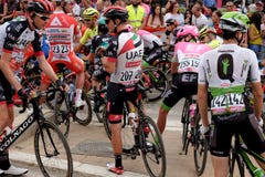 Deelnemers van de het cirkelen rasgiro D ` Italië 2018 Royalty-vrije Stock Foto's Deelnemers van de het cirkelen rasgiro D ` Italië 2018 Royalty-vrije Stock Foto's