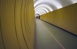 Deep circular perspective of a tunnel for pedestrians and cyclists