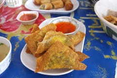 Deep fired Chinese Thai style wonton royalty free stock photo Deep fired Chinese Thai style wonton royalty free stock photo