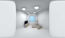 360 degrés de panorama sphérique de pièce, rendu 3D illustration de vecteur 360 degrés de panorama sphérique de pièce, rendu 3D illustration de vecteur