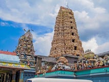 Deities on the roof of a hindu temple royalty free stock photos Deities on the roof of a hindu temple royalty free stock photos