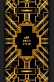 Dekorativ ram för Art Deco tappning Retro mall för kortdesign vektor illustrationer Dekorativ ram för Art Deco tappning Retro mall för kortdesign vektor illustrationer