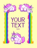 Dekorativ ram för Barfing enhörningar royaltyfri illustrationer Dekorativ ram för Barfing enhörningar royaltyfri illustrationer