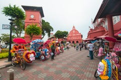 Dekorativ trishaw på den Malacca staden Malaysia royaltyfri foto Dekorativ trishaw på den Malacca staden Malaysia royaltyfri foto