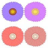 Dekorative Asterblumen Draufsicht, Gestaltungselemente stock abbildung Dekorative Asterblumen Draufsicht, Gestaltungselemente stock abbildung