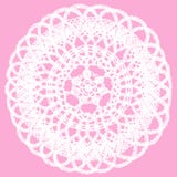 Delicate knitted lace doily isolated on pink background vector illustration Delicate knitted lace doily isolated on pink background vector illustration