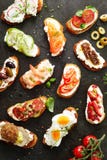 Delicious Assortment Of Different Canapes Stock Images Delicious Assortment Of Different Canapes Stock Images