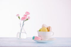 Delicious french dessert. Colorful pastel cake macaron or macaro Stock Photos Delicious french dessert. Colorful pastel cake macaron or macaro Stock Photos