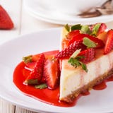 Delicious homemade cheesecake with strawberries royalty free stock photo Delicious homemade cheesecake with strawberries royalty free stock photo
