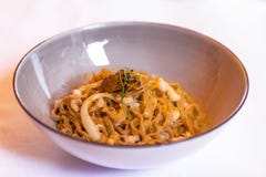 Delicious Italian buckwheat pasta pasta di grano saraceno with royalty free stock photography Delicious Italian buckwheat pasta pasta di grano saraceno with royalty free stock photography