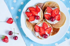 Delicious Pancakes Morning Sweet Dessert Food With Stock Photos Delicious Pancakes Morning Sweet Dessert Food With Stock Photos