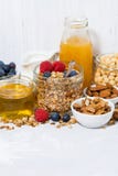 Delicious products for a healthy breakfast, vertical Stock Photo Delicious products for a healthy breakfast, vertical Stock Photo